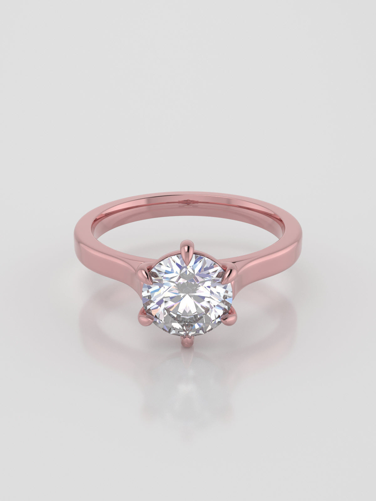 anillo Siempre Setting, diseño artesanal de autor creado con proceso consciente en oro rosa de frente