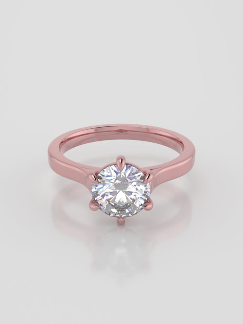 anillo Siempre Setting, diseño artesanal de autor creado con proceso consciente en oro rosa de frente