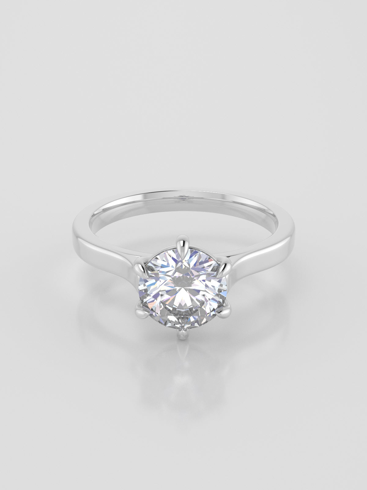 anillo Siempre Setting, diseño artesanal de autor creado con proceso consciente en oro blanco de frente