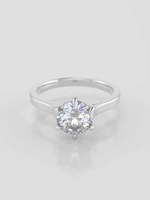 anillo Siempre Setting, diseño artesanal de autor creado con proceso consciente en oro blanco de frente