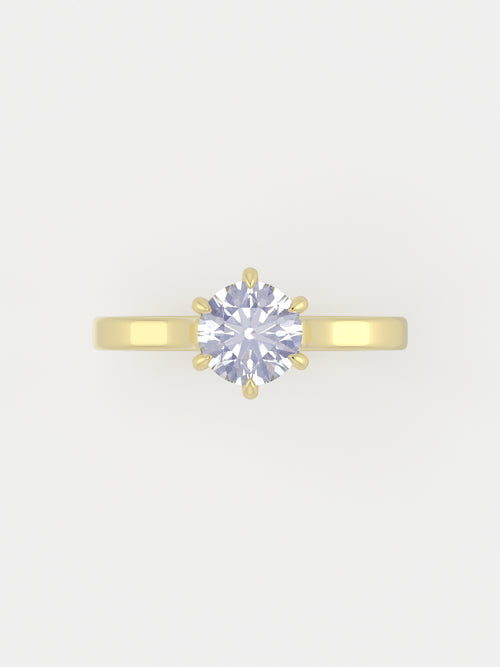 Detalle del setting del anillo Siempre, diseño de autor con proceso consciente y proporciones elegantes.