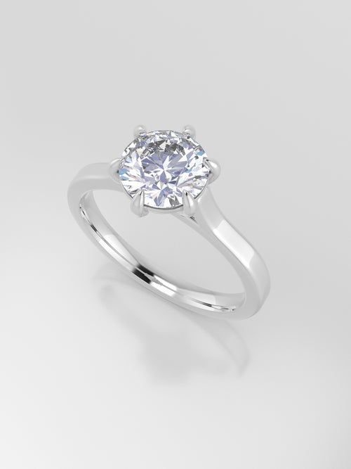 anillo Siempre Setting, diseño artesanal de autor creado con proceso consciente en oro blanco