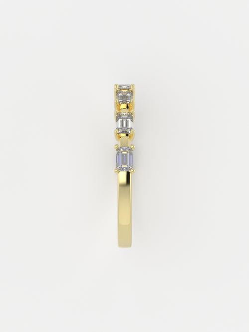 churumbela  de lado con 7 diamantes en oro amarillo