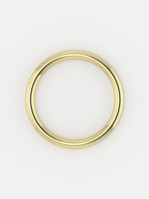 argolla minimalista con forma de cuerpo lisa  y acabado pulido en oro amarillo